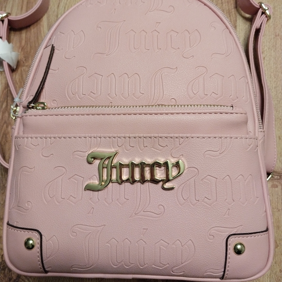NEW Juicy Couture Deboss Taffy Pullout Pouch Backpack - Picture 2 of 11